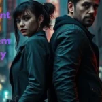 Grace Ashcroft and Leon S. Kennedy standing back-to-back in neon-lit Raccoon City streets — Resident Evil Requiem Trophy Guide