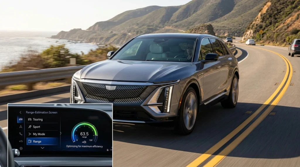 do the driving modes in cadillac lyriq offer different ranges or battery usages